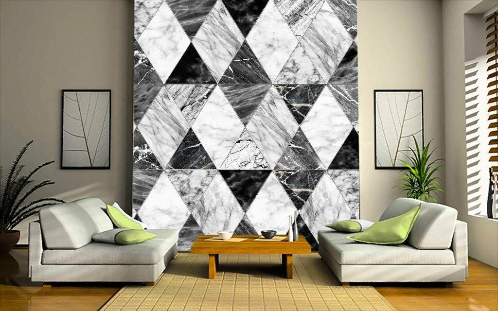 Фотообои Черно белая геометрия 275x185 (ВхШ), бесшовные, флизелиновые, MasterFresok арт 10-760