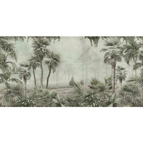 Фотообои Пальмы в тумане 275x557 (ВхШ), бесшовные, флизелиновые, MasterFresok арт 9-1711