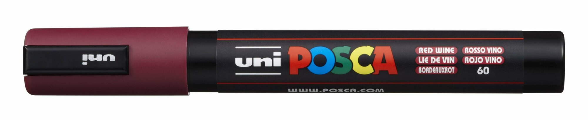 Маркер акриловый UNI POSCA PC-5M, красное вино, 1.8 - 2.5 мм, круглый