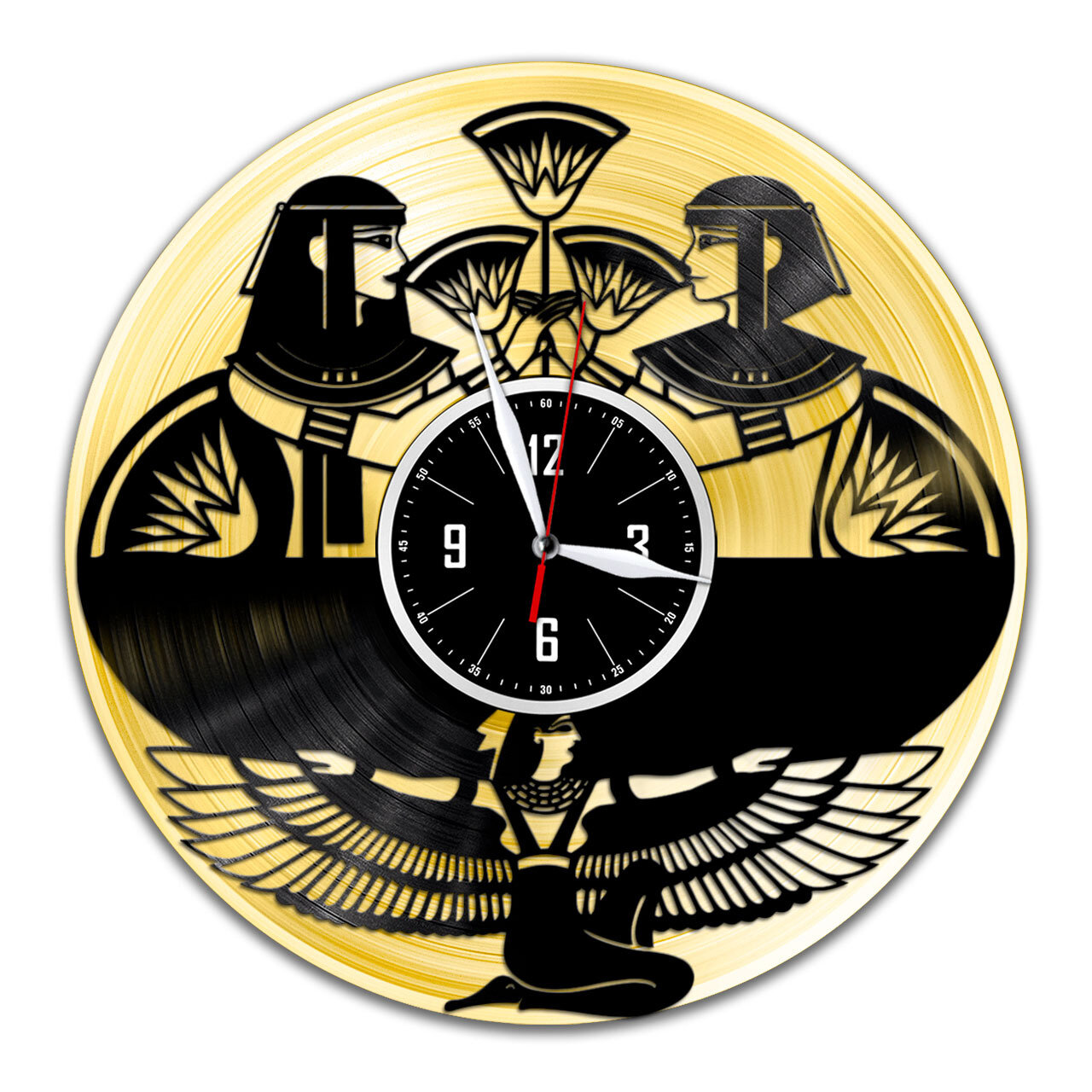 Египет - настенные часы из виниловой пластинки (с золотой подложкой)
