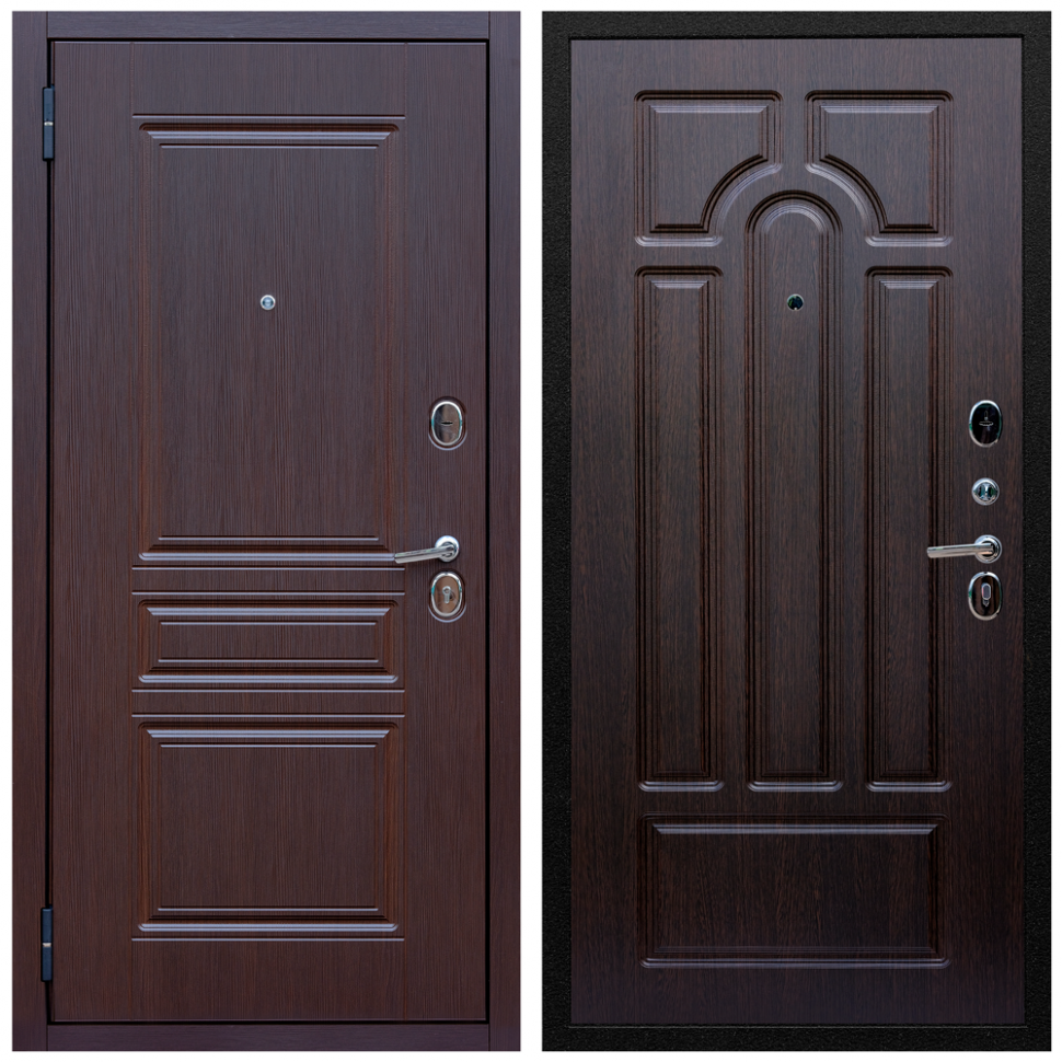 фото Входная дверь Армада Экстра МДФ 10 мм ФЛ-243 Лиственница шоколад; МДФ 6 мм ФЛ-58 Венге