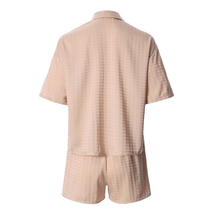 Пижама женская (рубашка и шорты) Kaftan Silk, р.40-42, бежевый Kaftan 9663863 - фотография № 9