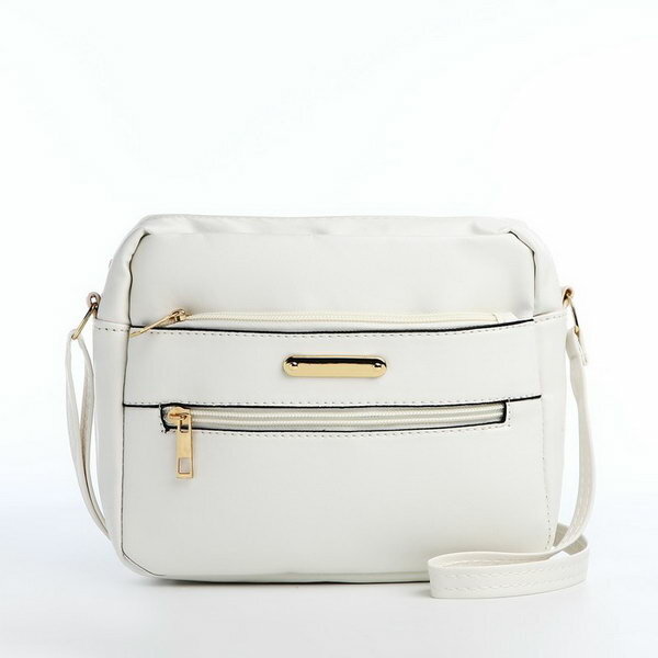 фото Сумка кросс-боди на молнии, цвет белый