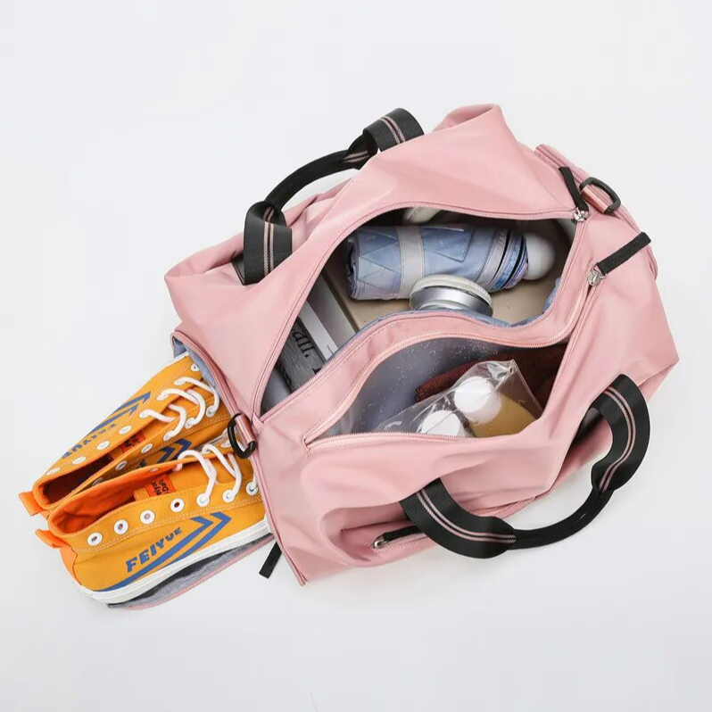 Сумка для спортзала ТФ-101 с отсеком для обуви, розовый - фотография № 5