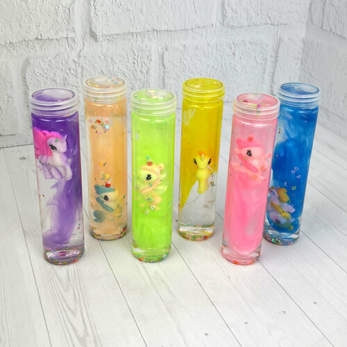 Слайм с игрушкой Пони / лизун / детская игрушка антистресс / микс