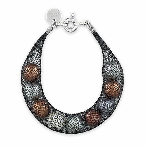 Браслет Anna Slavutina, 1 шт., размер 17 см, коричневый, черный