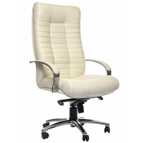 Кресло компьютерное игровое The World of Comfort Атлант 2 ML (экокожа, мультиблок, крестовина металл, бежевый), кресло офисное, стул компьютерный