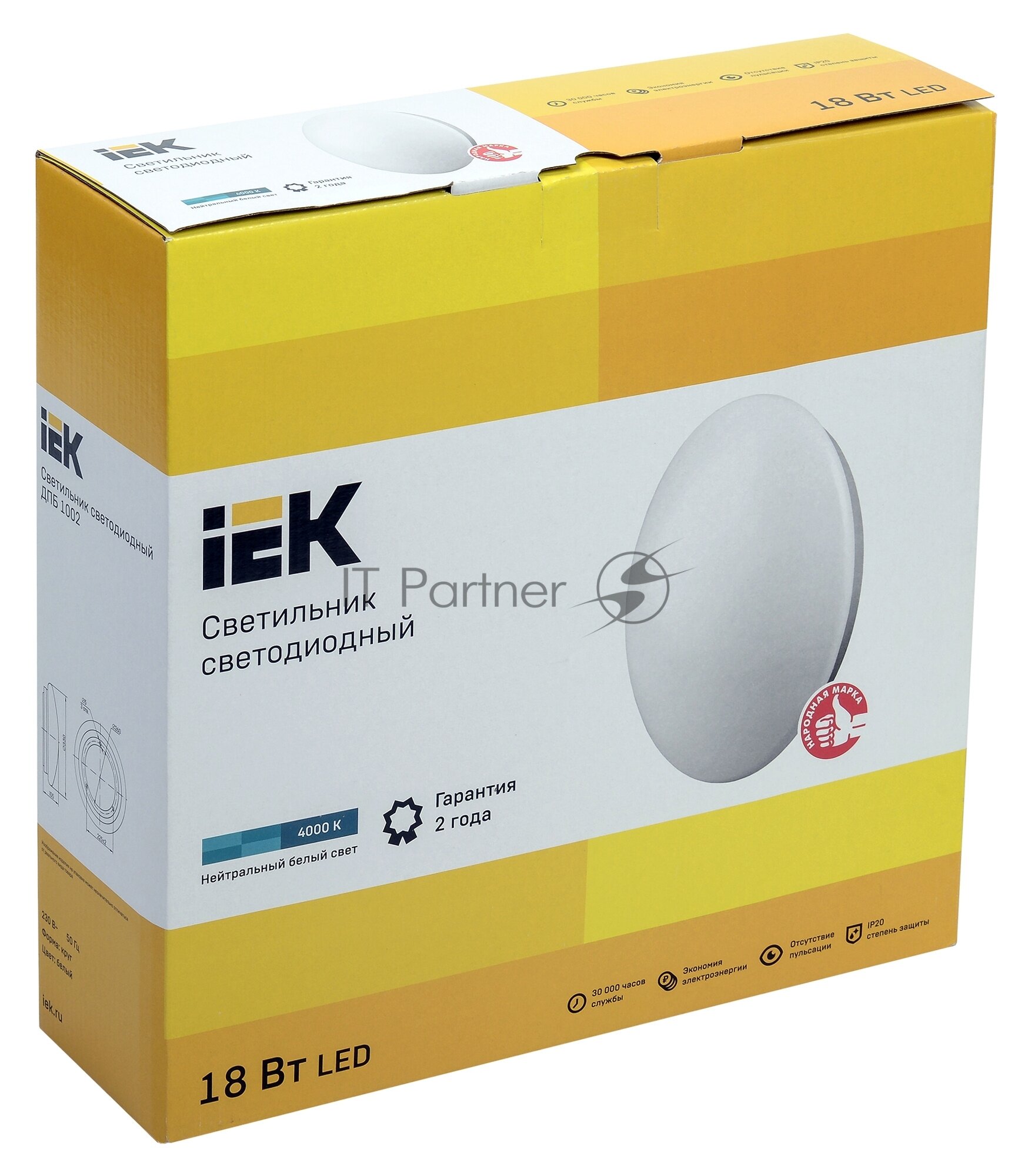 LDPB0-1002-18-4000-K01 Светильник LED ДПБ 1002 18Вт IP20 4000K круг белый IEK - фото №14