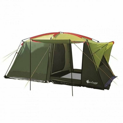 Кемпинговая 4-х местная палатка шатер двухслойная с большим тамбуром шатром арт. 1-006-4