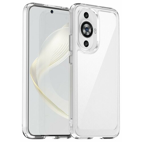 Накладка пластиковая для Huawei Nova 11 с силиконовой окантовкой прозрачная for huawei nova 7 pro 5g zimon luxury new thor heavy duty armor metal aluminum phone case for huawei nova 7 se nova7 pro case