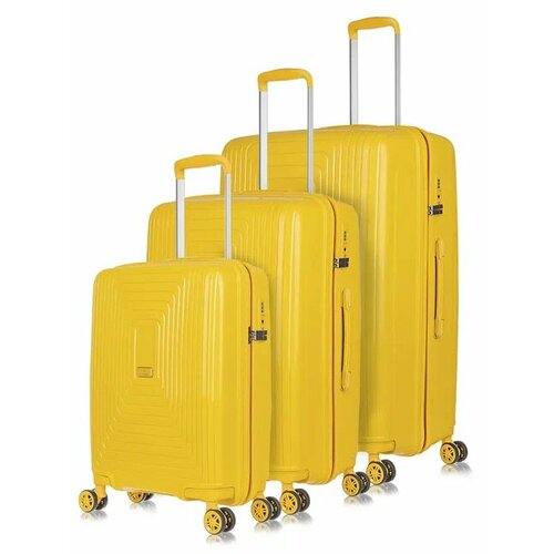 комплект чемоданов yel 678 3 шт 90 л размер s m l желтый Комплект чемоданов L'case Moscow, 3 шт., 136 л, размер S/M/L, желтый