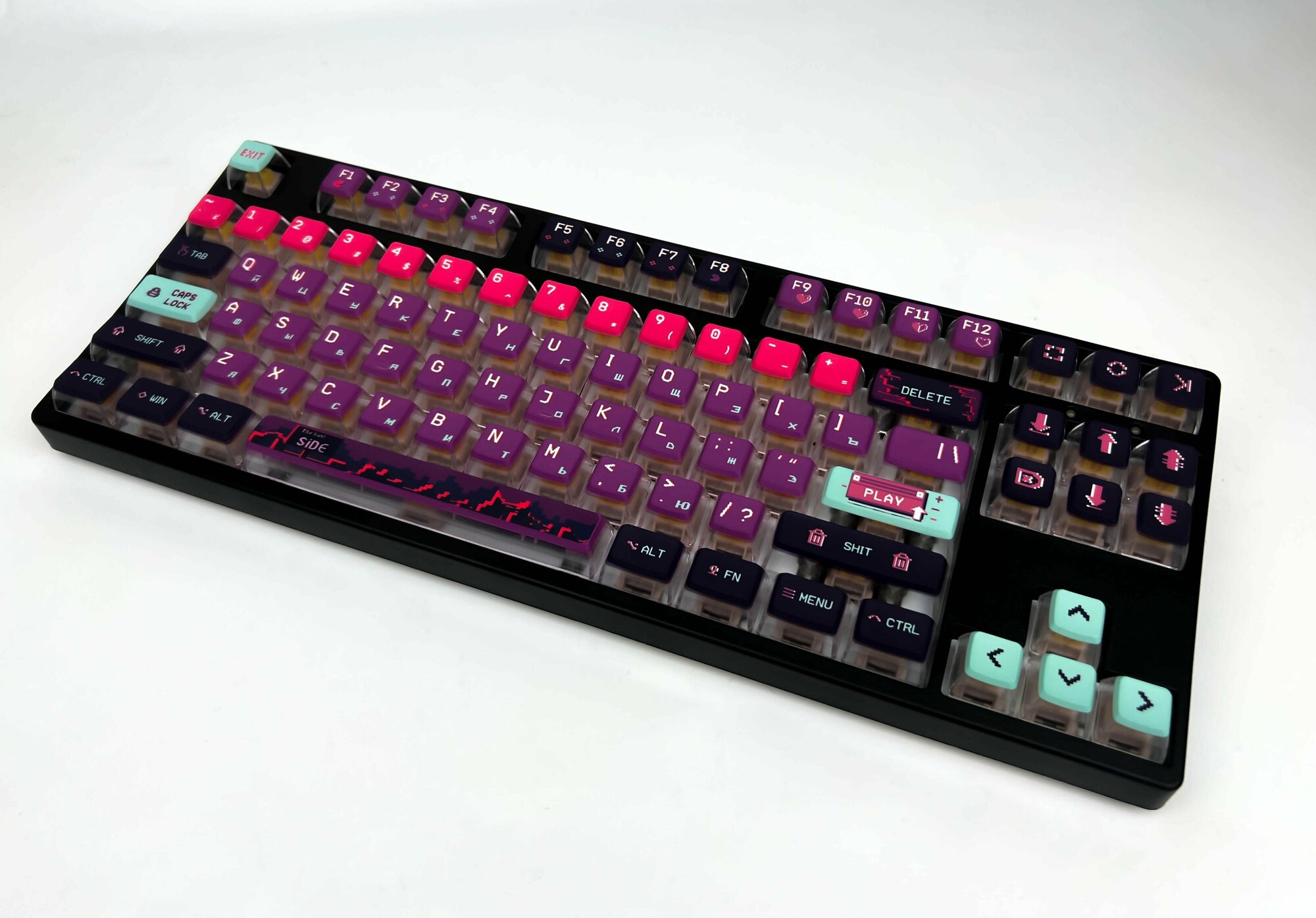 Бесшумная механическая клавиатура Geek Side S1 (Black) Outemu Silent Peach V2 Беспроводная TKL профиль ASA Hotswap RGB Черный