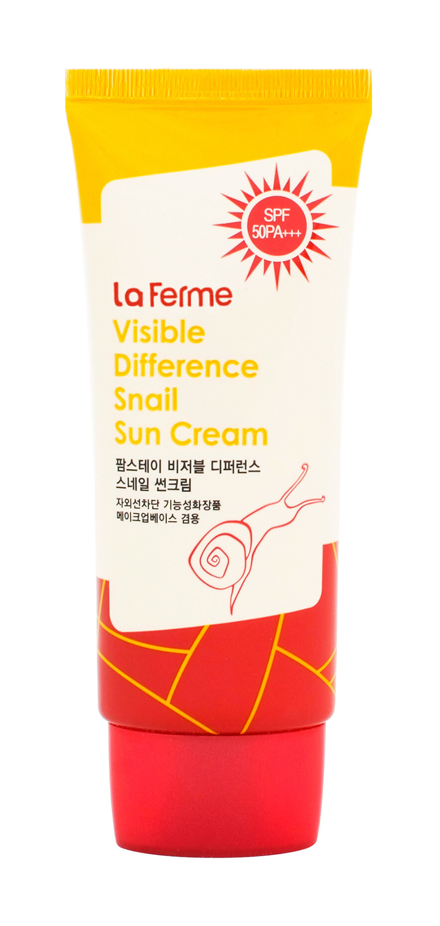 Солнцезащитный крем для лица с муцином улитки FarmStay La Ferme Visible Difference Snail Sun Cream SPF50+/PA+++