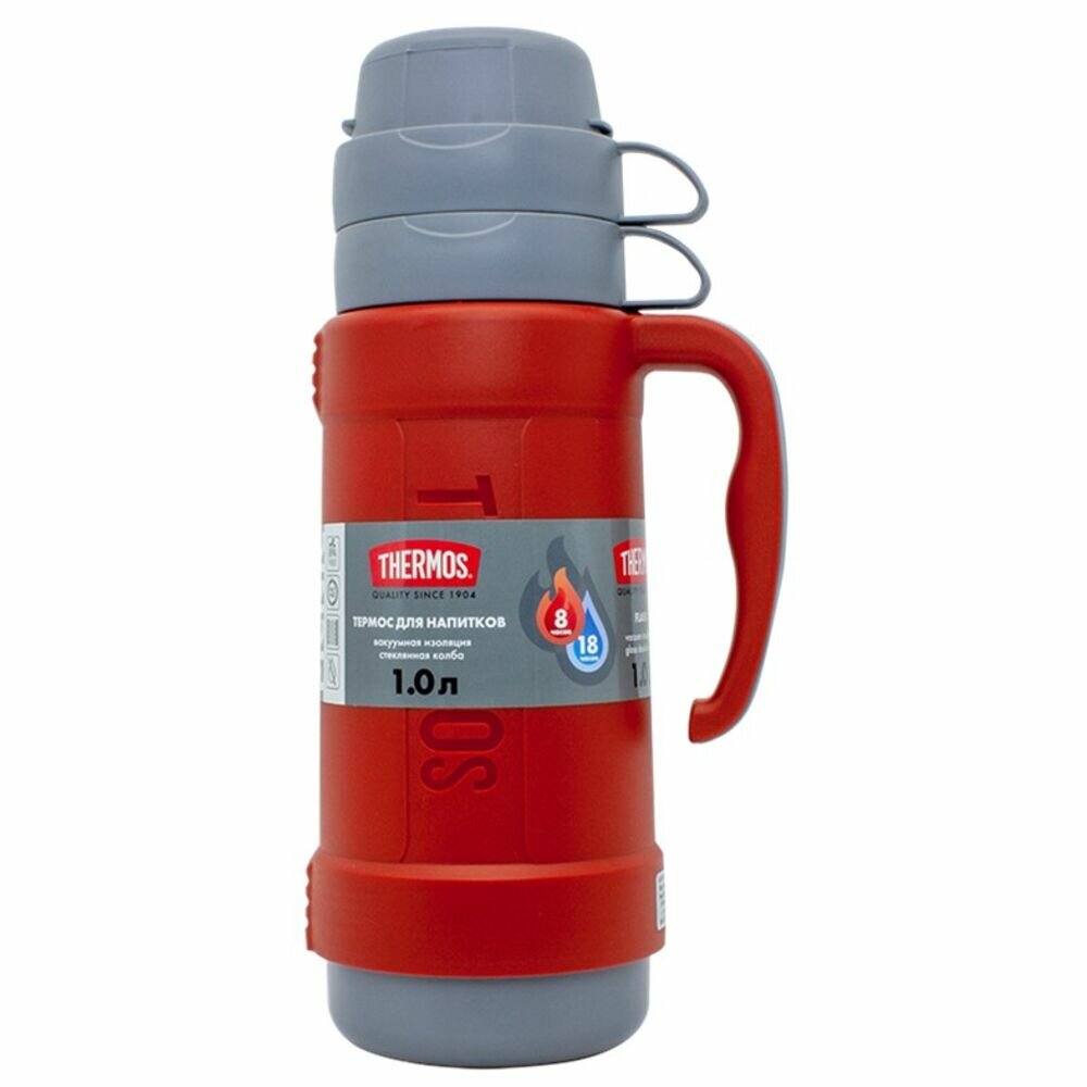 Термос со стеклянной колбой Thermos Picnic 40 Series Red 1,0 л .