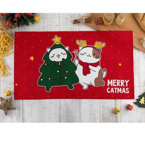 Полотенце Merry catmas 35х60 см,100% хлопок 160 г/м2