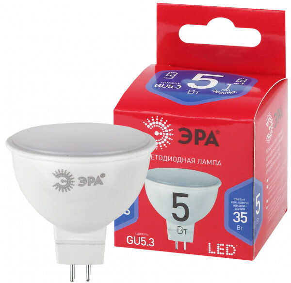 ЭРА LED MR16-5W-865-GU5.3 R (диод, софит, 5Вт, хол, GU5.3)