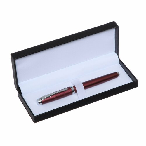 Ручка подарочная роллер, в кожзам футляре ПБ IF, корпус бордо/серебро