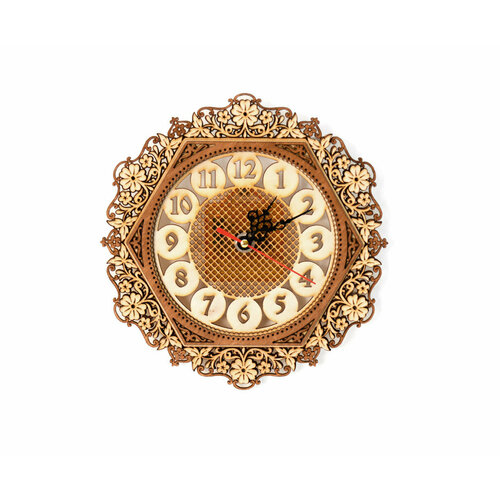Часы деревянные маленькие круглые Ромашки D19 1120₽