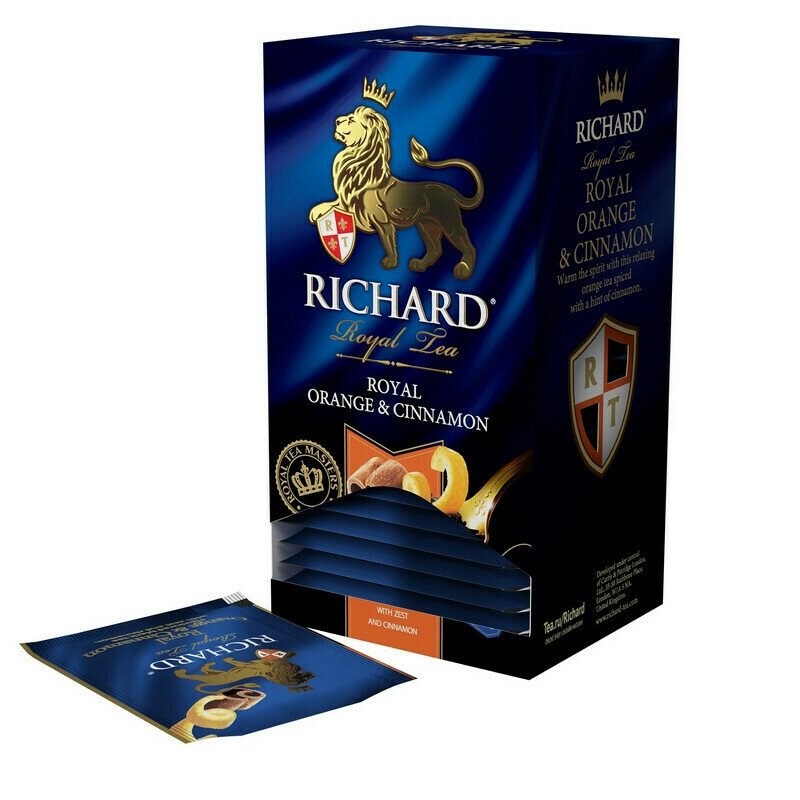 Чай в пакетиках Чай Richard Royal Orange Cinnamon черн, 25 пак, 14143