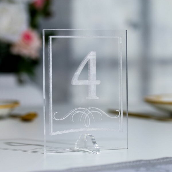 фото Номер на стол "Прямоугольный. 4", акрил, 8х5х11.5 см