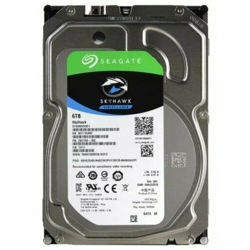 Жесткий диск SATA 6TB 5400RPM 6GBS 256MB ST6000VX009 SEAGATE 1903100₽