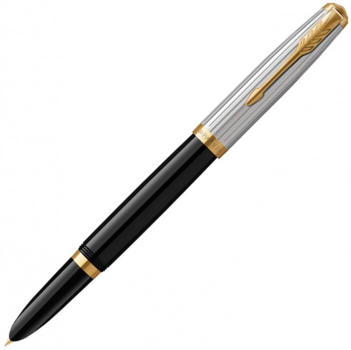 Parker 2169030 Ручка перьевая parker 51 premium, black / silver gt (перо f)