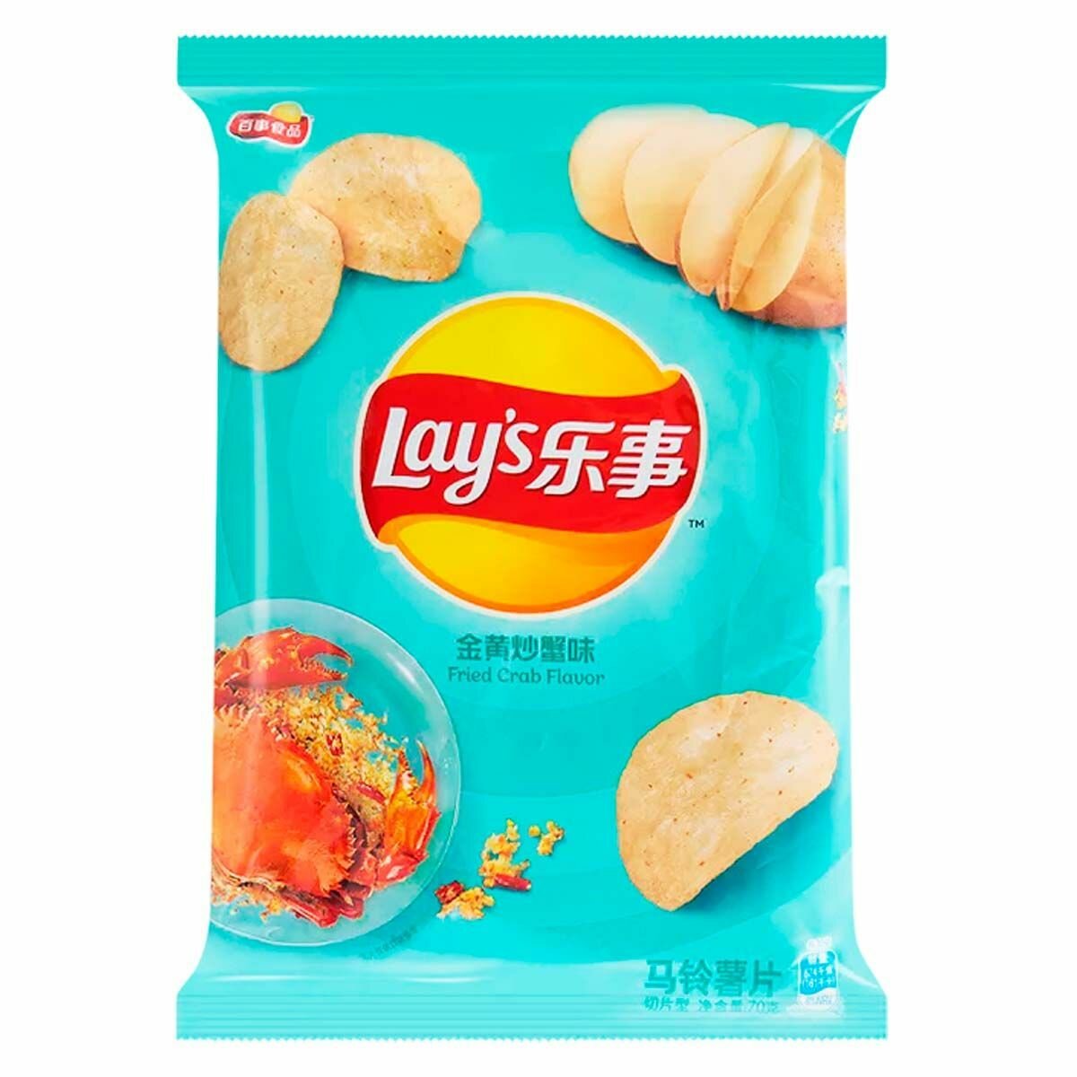 Картофельные чипсы Lay's Fried Crab Flavor со вкусом жареного краба (Китай), 70 г