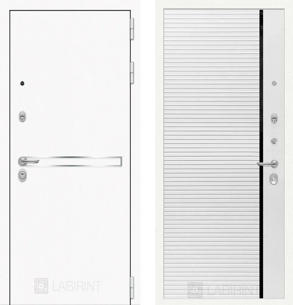 фото Входная дверь Labirint Лайн WHITE 22 "Белый софт" 880x2050, открывание правое