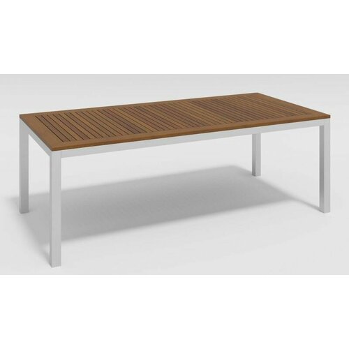 Обеденный стол Gardenini BELLA 220 см каркас белый/столешница тик