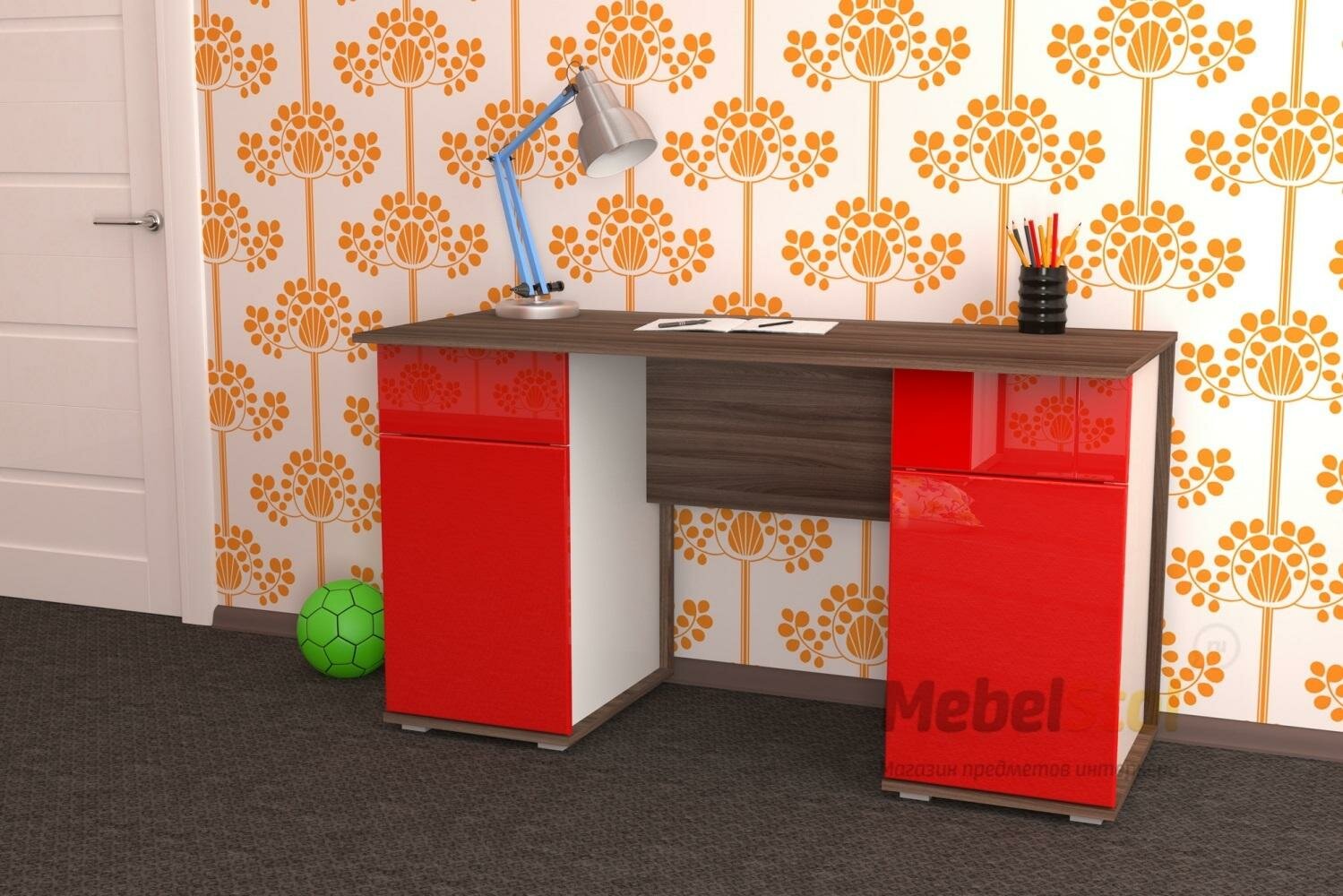 фото Письменный стол мебелеф Мебелеф-10 Красный