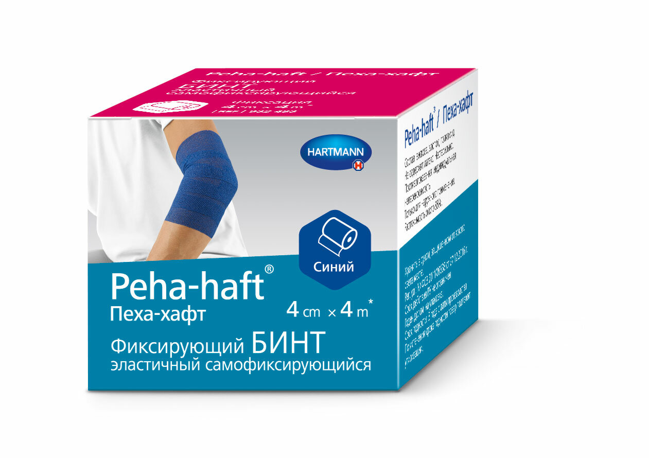 Peha-Haft / Пеха-Хафт - бинт самофиксирующийся, 4 см x 4 м, синий