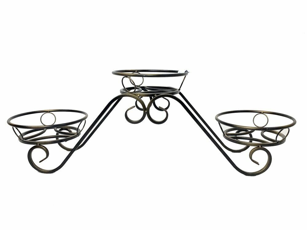 фото Подставка под цветы «Трио» 3 горшка № 1 с позолотой