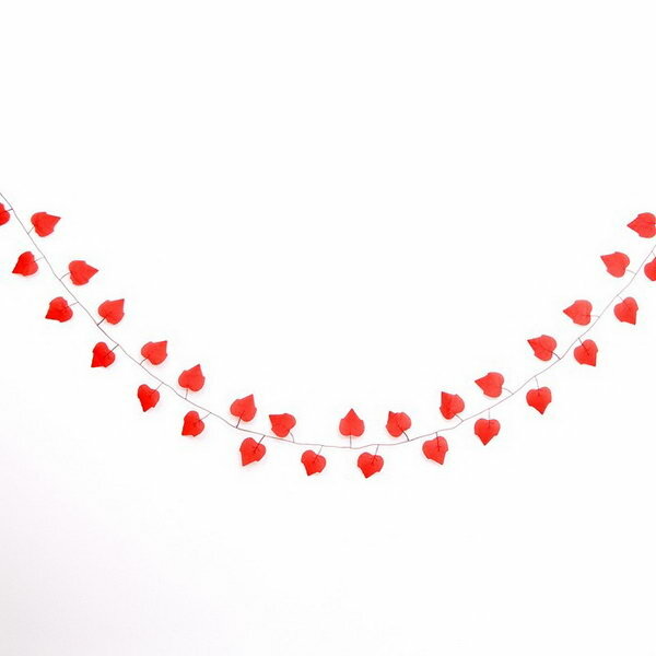 фото Декор "Гирлянда из листьев" длина 2.4 м, ширина 17 см, цвет красный