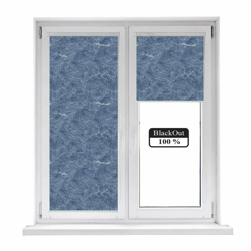 Рулонная штора Блэкаут (Blackout) с фотопечатью Мрамор Royal Blue 96х150см
