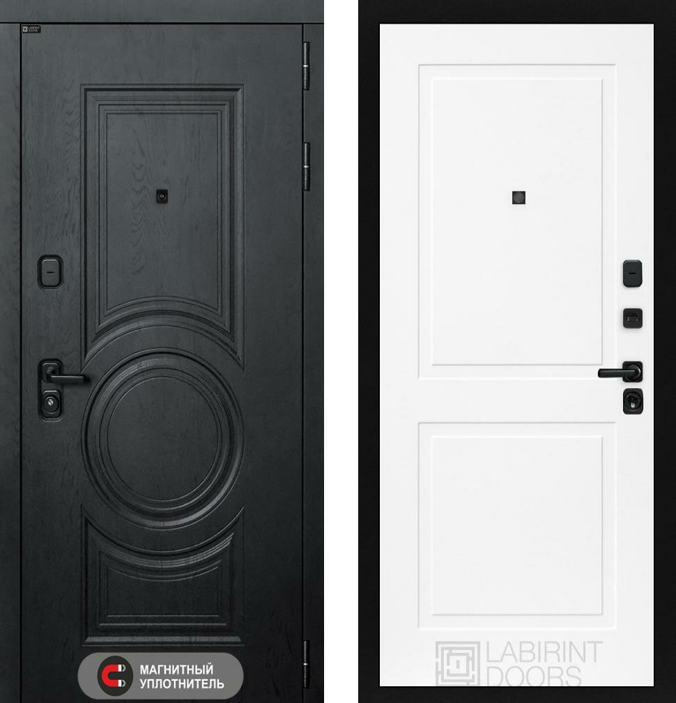 фото Входная дверь Labirint Grand 11 "Белый софт" 960x2050, открывание правое