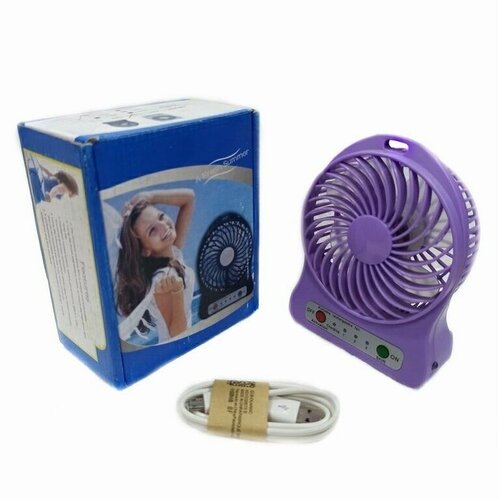 Вентилятор настольный на аккумуляторе F002 Usb Фиолетовый 11414см 45000₽