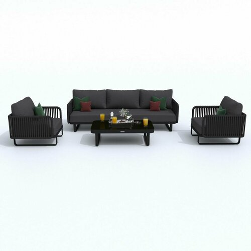 Лаунж зона Ideal Patio BELLISA с трехместным диваном Антрацит