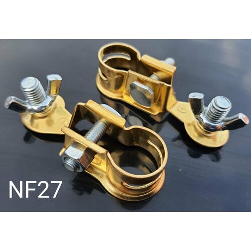 Клемма АКБ NF27 железо оцинкованное (под зажим провода с клеммой болтом с барашком) (TSA) 2шт