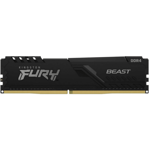 Kingston Модуль памяти Kingston KF426C16BB1/16 FURY Beast Black 16GB (1x16GB), DDR4-2666, CL16 DIMM модуль памяти kingston fury black ddr ddr4 dimm 2666mhz pc21300 cl16 16gb kf426c16bb1 16