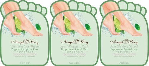 Angel Key Пилинг- носочки для ног с экстрактом мяты, 30 г, 3 шт
