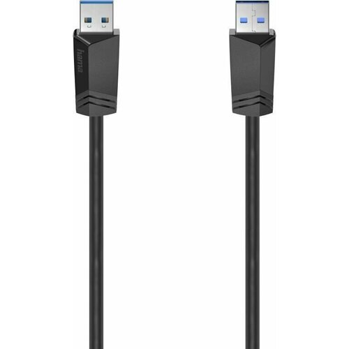 Кабель Hama H-200624 00200624 USB A(m) USB A(m) 1.5м черный кабель usb hama h 200646 usb type c угловой usb a m прямой 0 75м черный [00200646]