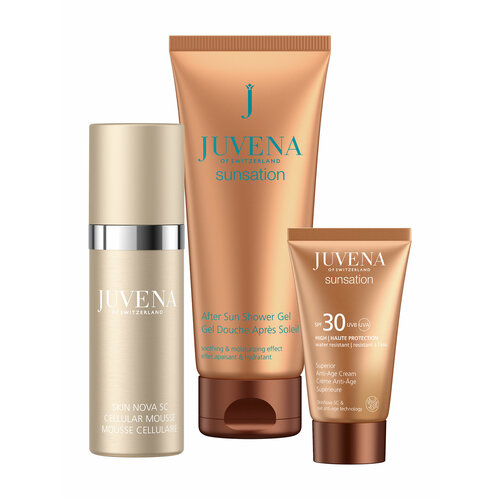 увлажняющий омолаживающий клеточный мусс 100 мл juvena skin nova sc cellular mousse 100 мл JUVENA Дорожный набор «Сансейшн» (Крем SPF30 25 мл + Гель для душа 100 мл + Клеточный мусс 50 мл)