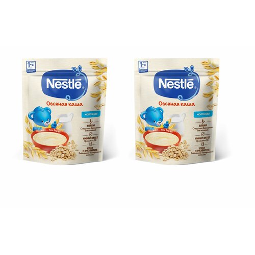 Каша молочная Nestle овсяная с 5 месяцев 200 г 2 шт каша молочная nestle овсяная яблоком с 5 месяцев 200 г 9 шт