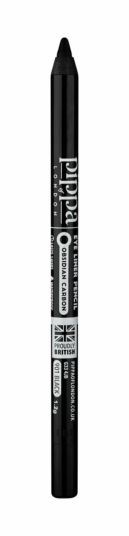 PIPPA OF LONDON Obsidian Carbon Eyeliner Pencil Гелевая подводка-карандаш для глаз, 1,2 г, 901