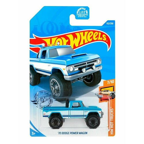 Hot Wheels '70 DODGE POWER WAGON Додж 152/250 HW Hot Trucks 7/10 Mattel 2020 hot wheels 92 bmw m3 бмв 207 250 hw rescue 4 10 mattel ghc61 2020