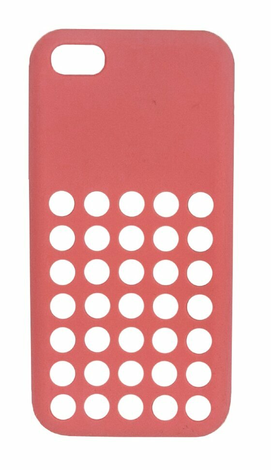 Накладка силиконовая TPU для iPhone 5C с перфорацией розовая