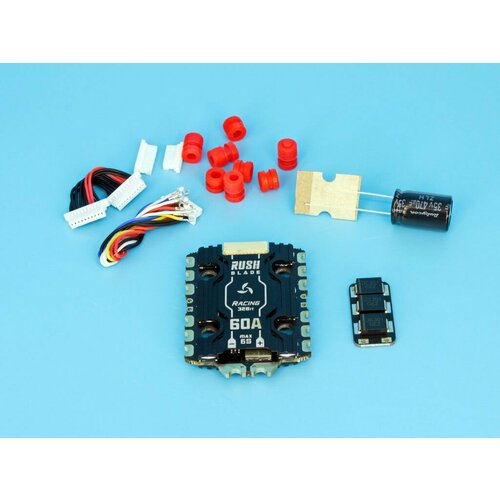 Регулятор скорости 4 в 1 RUSH Racing 60A 3-6S BLHeli 32 20x20 4738 tcmmrc 49 37mm f4 60a flight controller osd