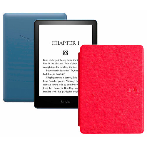 Электронная книга Amazon Kindle PaperWhite 2021 16Gb black Ad-Supported Denim с обложкой ReaderONE PaperWhite 2021 Red