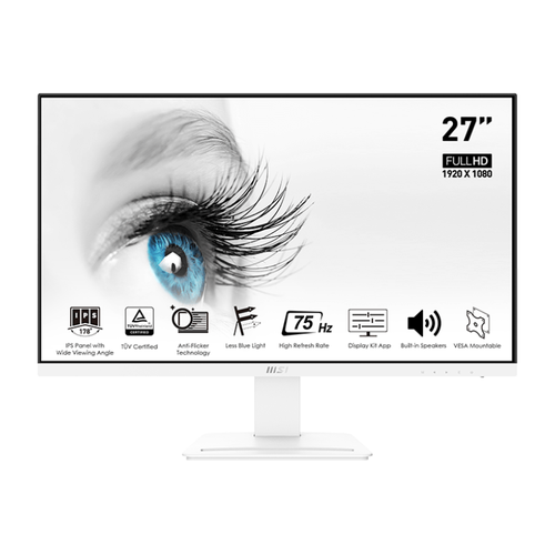 Монитор MSI PRO MP273W 27 FHD 1920x1080 матовыйflatIPS75Hz5msHDMIDP1y39kgwhite 2116700₽