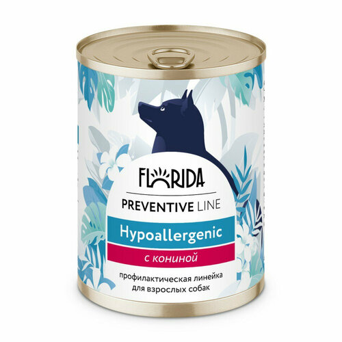 Florida Preventive Line Hypoallergenic консервы для собак при пищевой аллергии, с кониной - 340 г x 24 шт